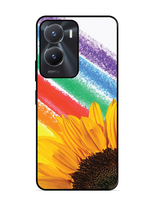 Vivo Y16 Sunflower on Colourful Lines