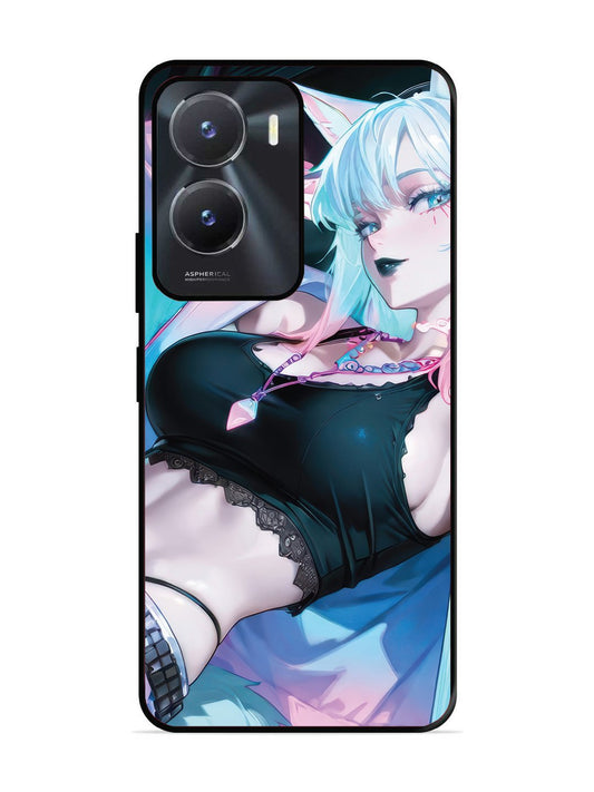 Vivo Y16 anime girl fox headpohone white Hair