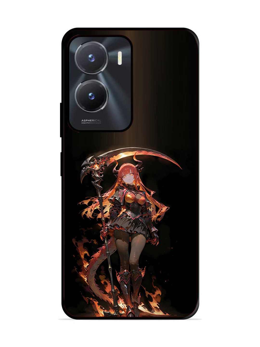 Vivo Y16 anime-girl-sycthe-red-hair-horn