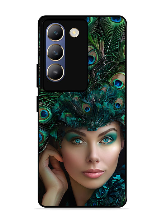 Vivo Y200E Girl with peacock feather Crown