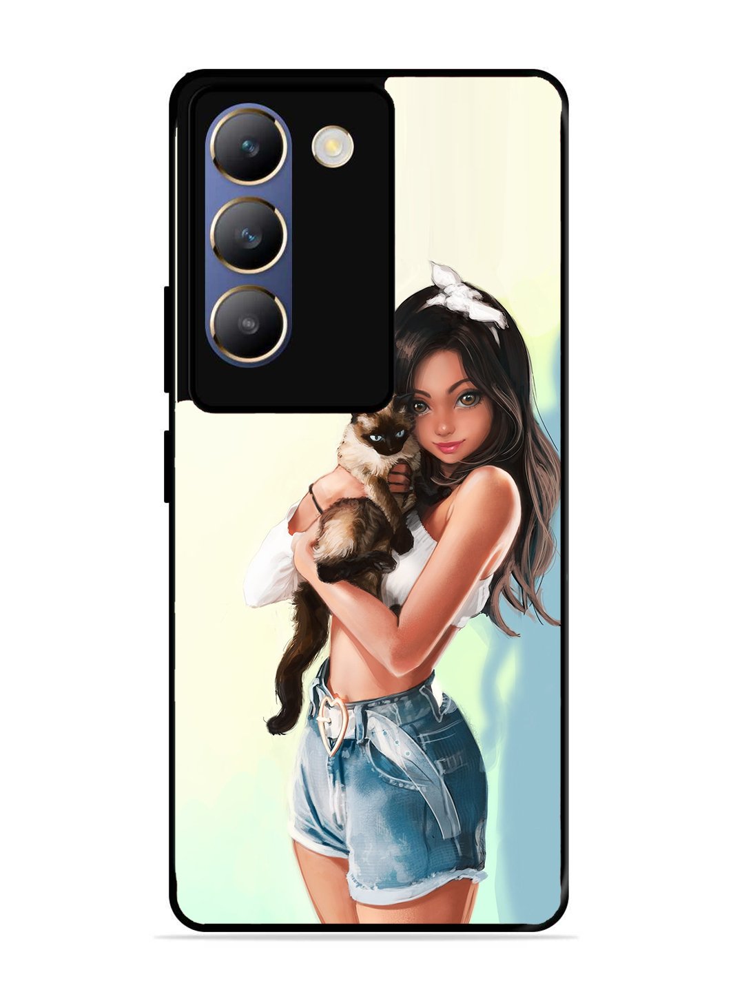 Vivo Y200E Cute Girl with Cat