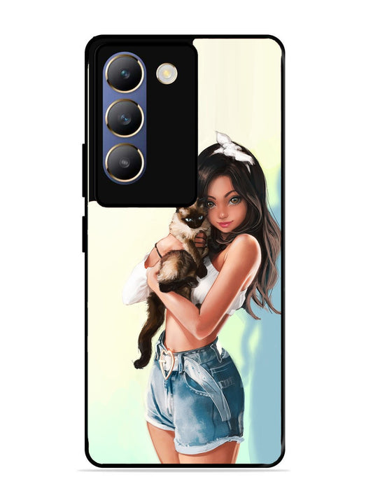 Vivo Y200E Cute Girl with Cat