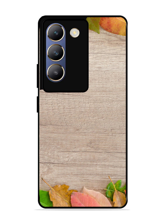 Vivo Y200E Autumn Leafs On Wooden Table