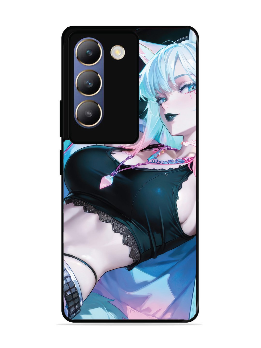 Vivo T3 5G anime girl fox headpohone white Hair