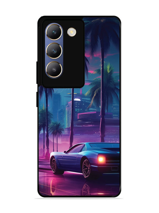 Vivo T3 5G sunset-sports-car-city-palm-trees
