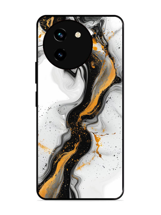 Vivo Y200i Black And Golden Marble Essence