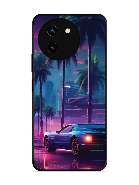 Vivo Y200i sunset-sports-car-city-palm-trees