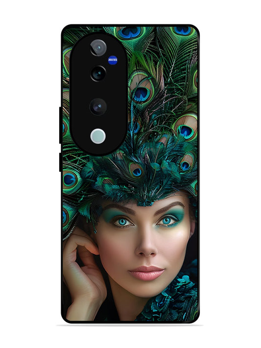 Vivo V40 Pro Girl with peacock feather Crown