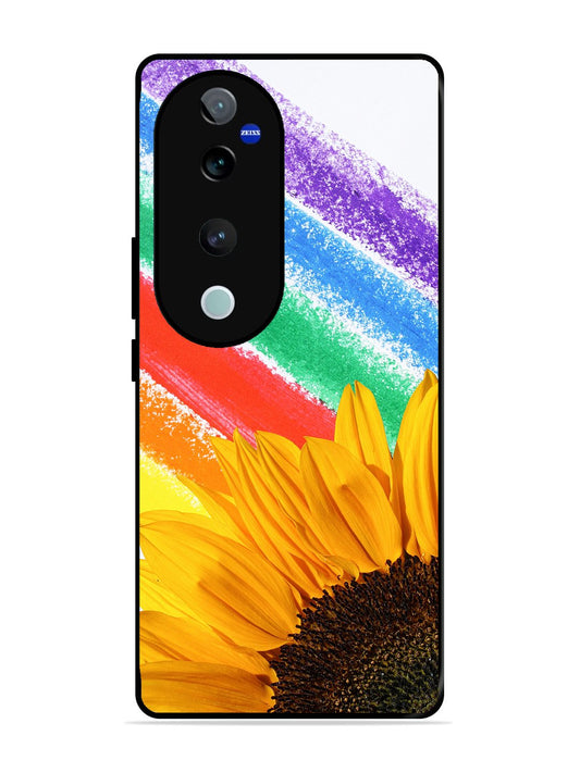 Vivo V40 Pro Sunflower on Colourful Lines