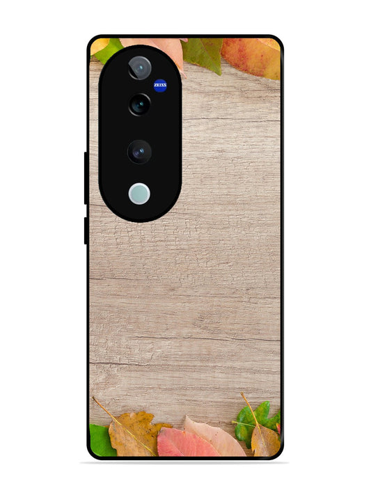 Vivo V40 Pro Autumn Leafs On Wooden Table
