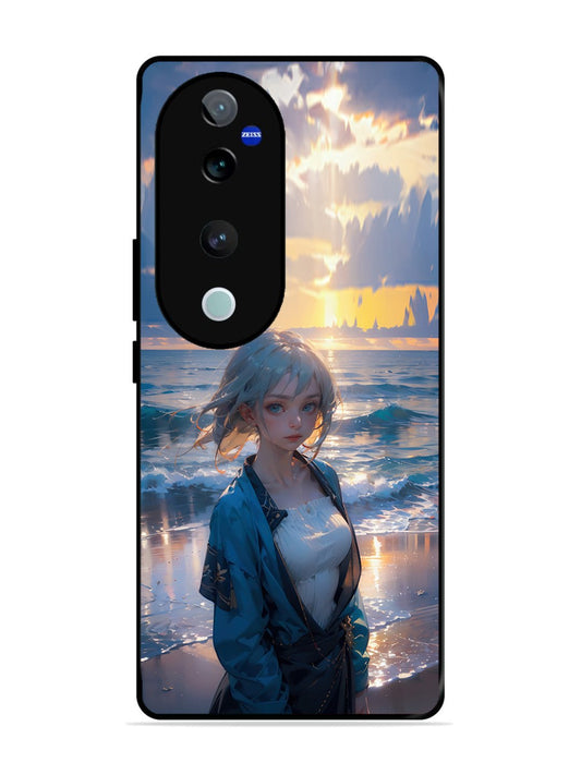 Vivo V40 Pro Anime Girl Beach Ocean Waves