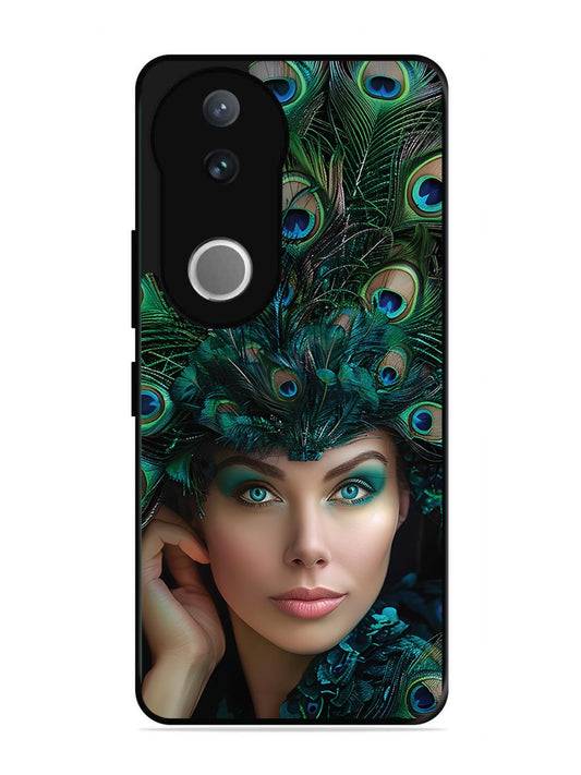 Vivo V50 Girl with peacock feather Crown
