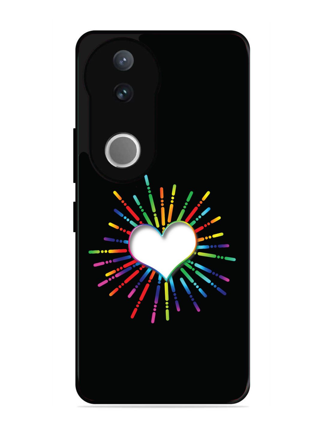 Vivo V50 Colourful Heart on Black