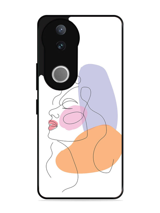 Vivo V50 Line Art Girl Face