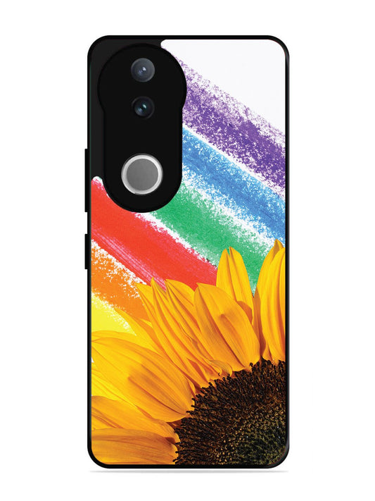Vivo V50 Sunflower on Colourful Lines