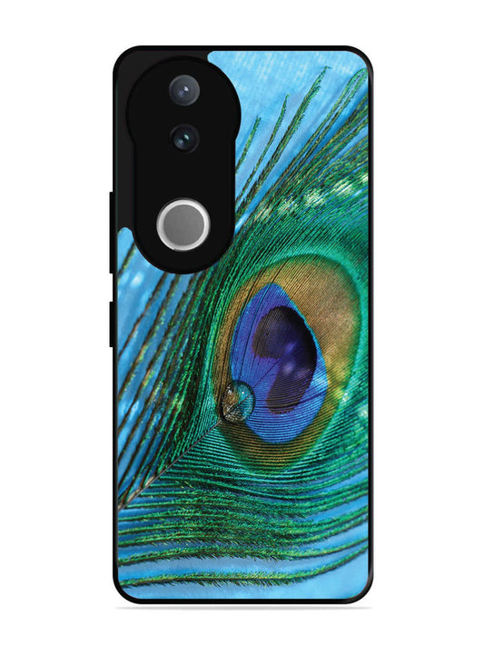 Vivo V50 A drop on Peacock Feather